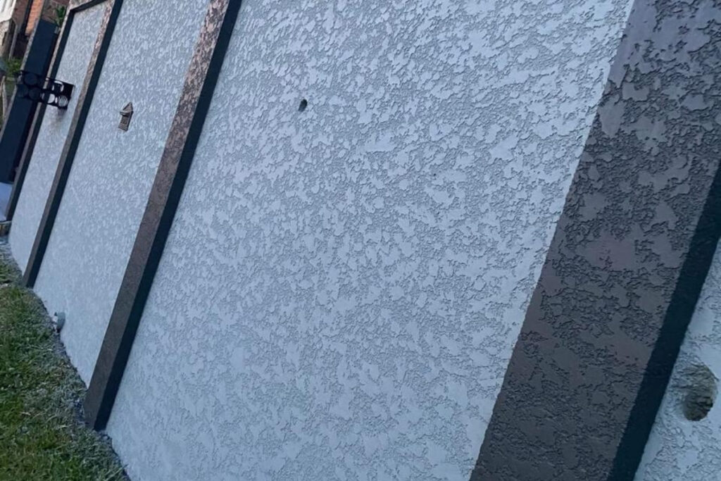 Detalhe da aplicação de textura projetada em Moema